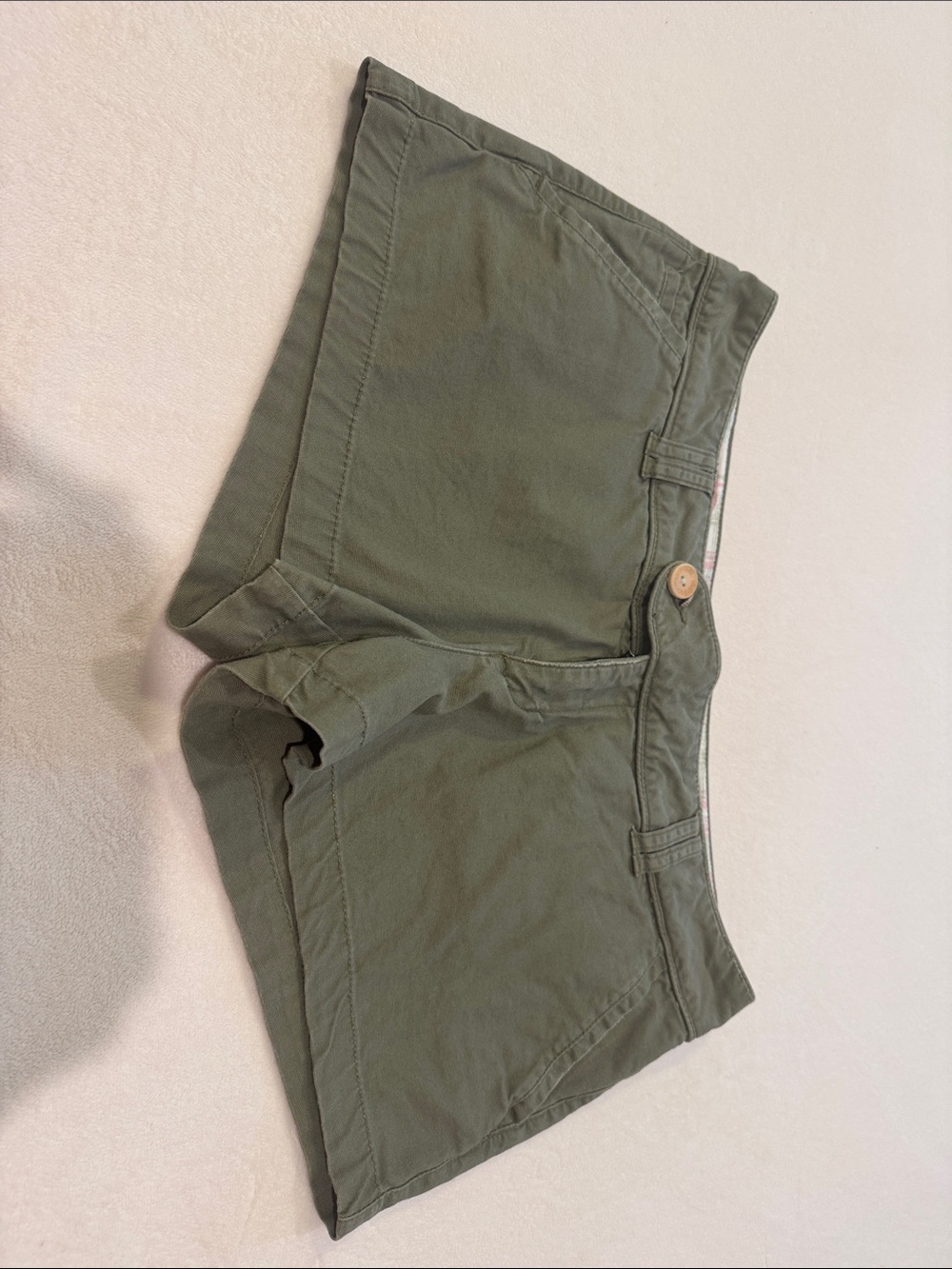 Olive Green Casual Shorts